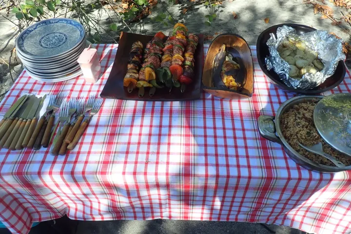 a plate of food on a table