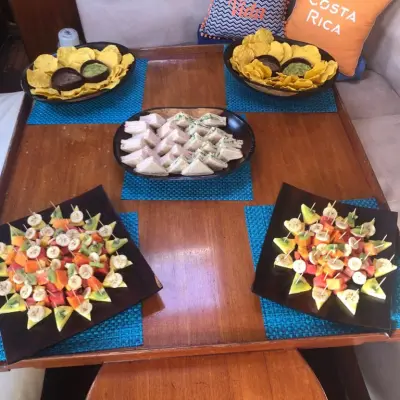 a cake sitting on top of a wooden table