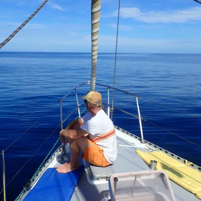 a person in a boat on a body of water