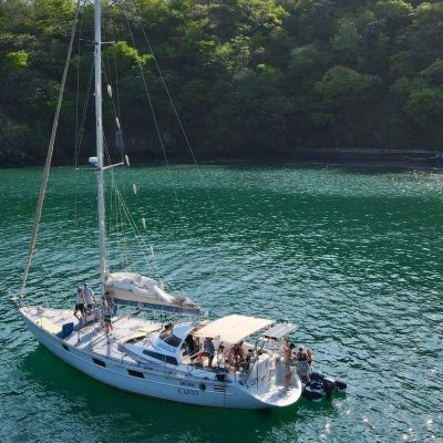 a small boat in a body of water